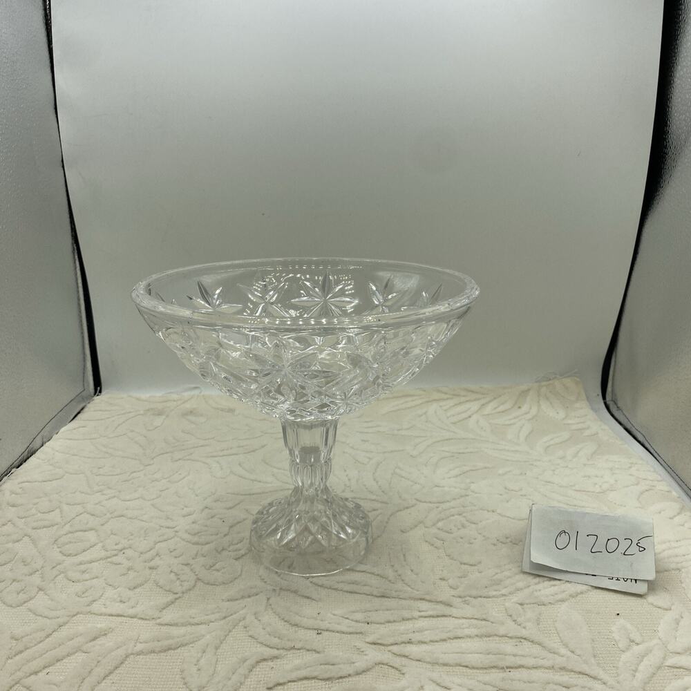 Vintage Heavy Bohemia 24% Lead Crystal Czech Candy Dish 8”X 7” Tall